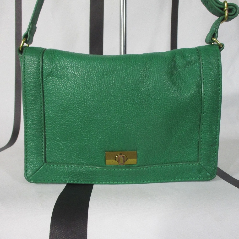 J. Crew Green Leather Crossbody Bag